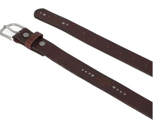 Women's Heat Embossed Bar & Shield Belt - Brown