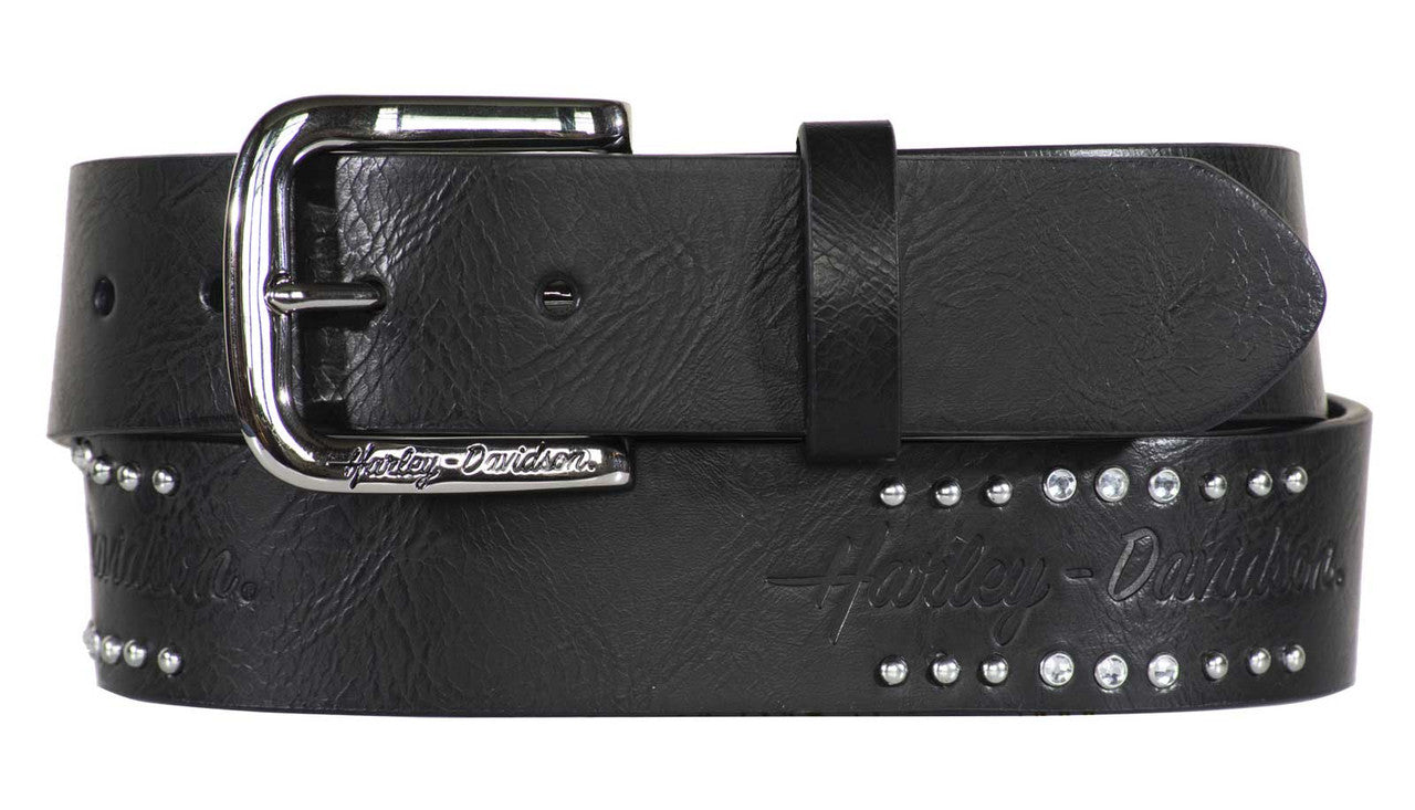 Harley-Davidson® Women's Rockers Rhinestones Genuine Leather Belt