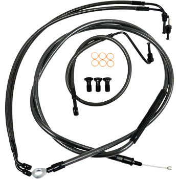 Standard Midnight Braided Handlebar Cable/Brake Line Kit — Ape Hanger