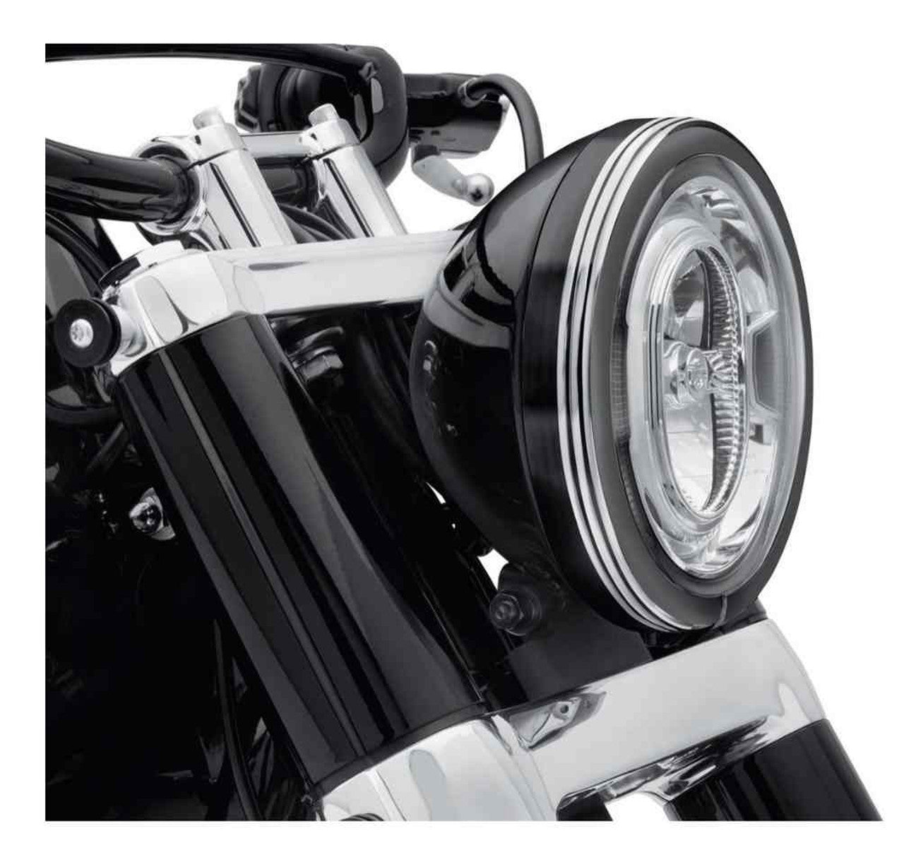 Harley-Davidson® 7 in. Defiance Headlamp Trim Ring - Black Machine Cut
