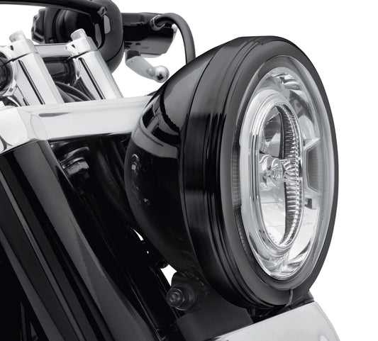 Harley-Davidson® 7 in. Defiance Headlamp Trim Ring - Black Finish