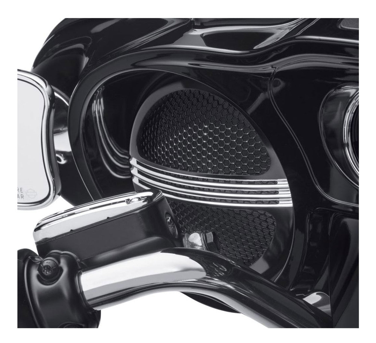 Harley-Davidson® Defiance Batwing Fairing Speaker Grills - Black Machine