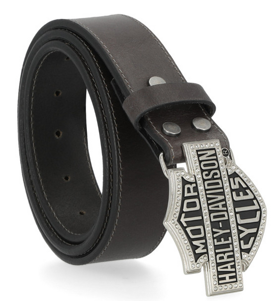 Women's Bar & Shield Rhinestone Buckle Belt