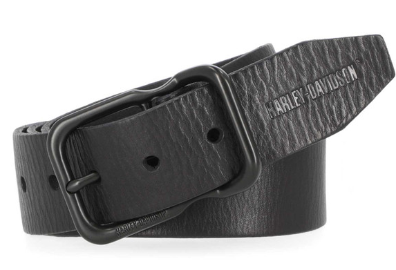 Men's Self Keeper Buckle Textured Leather Belt – Black