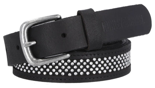 Women's Embellished Rhinestone Leather Belt