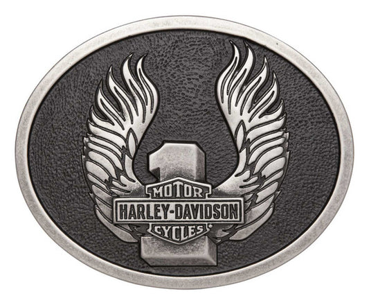 Harley-Davidson® Men's Winged #1 Logo Belt Buckle