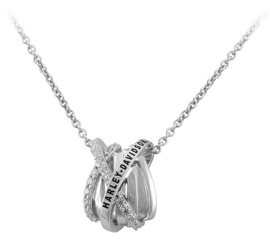 Harley-Davidson® Women's Twisted Bling H-D Crystal Necklace