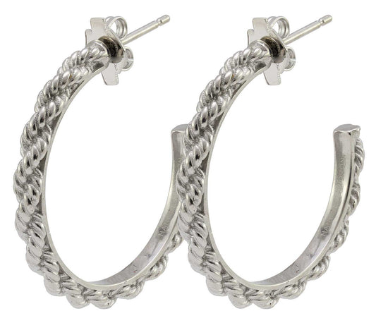 Harley-Davidson® Women's Sculpted Rope Small Hoop Earrings