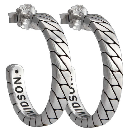Harley-Davidson® Women's Flat Chain Small Hoop Earrings