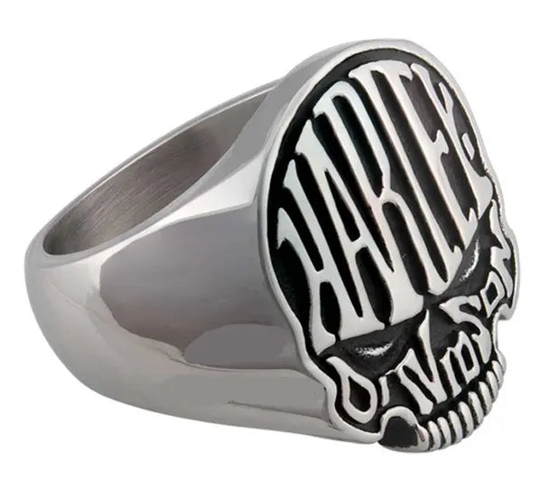 Harley-Davidson Men's Calavera H-D Skull Stainless Steel Ring